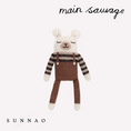 Load image into Gallery viewer, <Main Sauvage>Polar bear knit toy - nut overalls-Main sauvage-SUNNAO