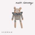 Load image into Gallery viewer, <Main Sauvage>Teddy knit toy - Slate striped romper-Main sauvage-SUNNAO