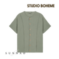 갤러리 뷰어로 이미지로드, <STUDIO BOHEME PARIS> BLOUSE THELME - GREEN GREY(12M-8Y)-STUIDIO BOHEME PARIS-SUNNAO