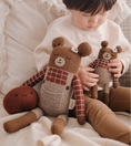 Load image into Gallery viewer, <Main Sauvage>Teddy knit toy - Siena plaid shirt