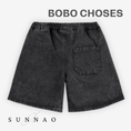 Load image into Gallery viewer, Smiling black denim bermuda shorts (2-7Y)