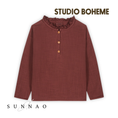 Load image into Gallery viewer, STUDIO BOHEME PARIS OLYMPE BLOUSE - PLUM (12-24M)