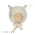 Load image into Gallery viewer, <Bambolina>Classic Kitty bonnet - IVORY-Bmbolina-SUNNAO