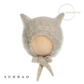 Load image into Gallery viewer, <Bambolina>Classic Kitty bonnet - BEIGE-Bmbolina-SUNNAO