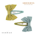 갤러리 뷰어로 이미지로드, <GRECH&CO.> FABLE BOW CLIPS - CHARTREUSE, SKY BLUE-GRECH&CO.-SUNNAO