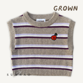 将图像加载到画廊查看器中, <GROWN> Organic Stripe Apple Knit Vest - Oatmilk
