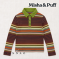 갤러리 뷰어로 이미지로드, <Misha&Puff> Long Sleeve Polo - Raisin Patio Stripe