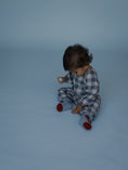 将图像加载到画廊查看器中, <Organic zoo> Fog Blue Gingham Onesie