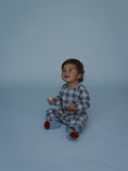 将图像加载到画廊查看器中, <Organic zoo> Fog Blue Gingham Onesie