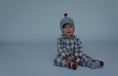 将图像加载到画廊查看器中, <Organic zoo> Fog Blue Gingham Onesie
