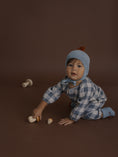 将图像加载到画廊查看器中, <Organic zoo> Fog Blue Gingham Onesie
