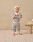갤러리 뷰어로 이미지로드, <Quincy mae> RELAXED KNIT SWEATER MIDNIGHT STRIPE