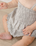 Load image into Gallery viewer, <Quincy mae> SMOCKED SKIRTED ROMPER - SAGE GINGHAM