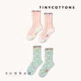 Gallery viewerに画像を読み込む, <TINYCOTTONS> Pink Stripes & Blossom Medium Socks