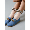 갤러리 뷰어로 이미지로드, <Collégien> Suzanne Ribbed Ankle Socks with Rick-Rack Ruffle - Gris Perle