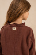 Load image into Gallery viewer, STUDIO BOHEME PARIS OLYMPE BLOUSE - PLUM (12-24M)