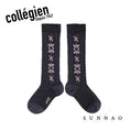 갤러리 뷰어로 이미지로드, <Collégien> Dalia Jacquard Flower Knee-high Socks - Pierre de Volvic