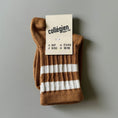 갤러리 뷰어로 이미지로드, <Collégien> Nico Ribbed Varsity Crew Socks - Caramel au Beurre Salé