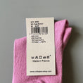 갤러리 뷰어로 이미지로드, <Collégien> Nico Ribbed Varsity Crew Socks - Rose Bonbon