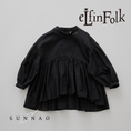 갤러리 뷰어로 이미지로드, <eLfinFolk> Cotton Lawn Gather Blouse - black