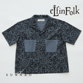 갤러리 뷰어로 이미지로드, <eLfinFolk> AZULEJOS Open collar Shirts - black
