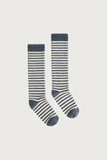갤러리 뷰어로 이미지로드, <GRAY LABEL> Long Ribbed Socks - Blue Grey - Cream(14-17cm)-GRAY LABEL-SUNNAO
