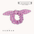 갤러리 뷰어로 이미지로드, <Nixnut> Bow Scrunchie - Lila Checkered