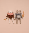 Load image into Gallery viewer, <Main Sauvage>Teddy knit toy - Slate striped romper-Main sauvage-SUNNAO