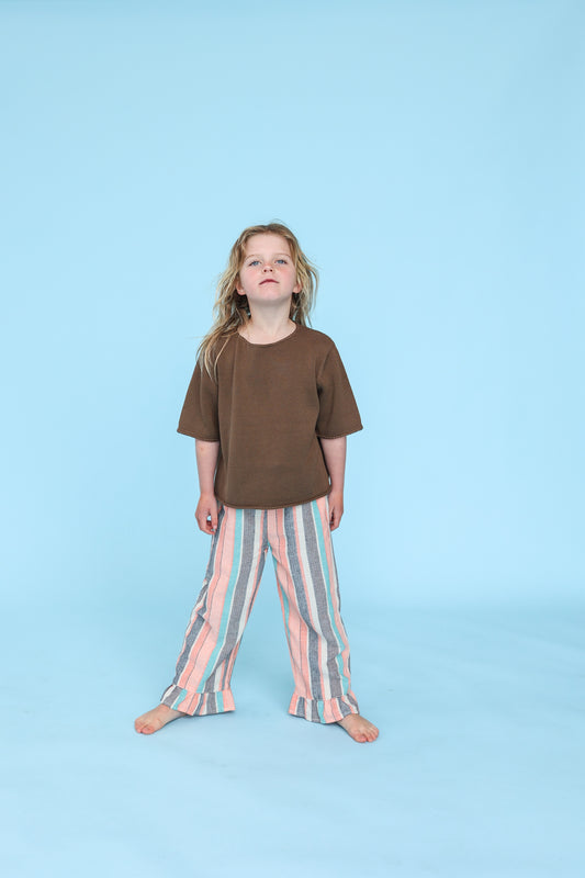 <GROWN>Summer Stripe Cotton Frill Pant（6M-6Y）