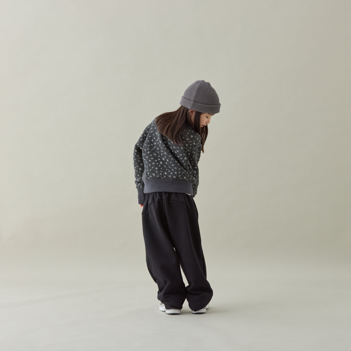 <Moun ten.> flower quilt reversible blouson - charcoal