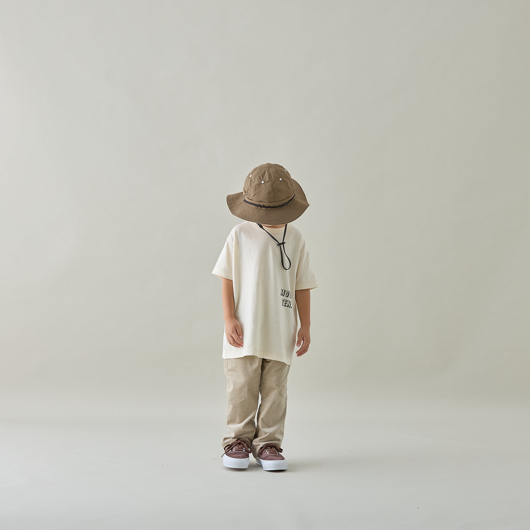 <Moun ten.> reversible adventure hat - mocha x ecru　