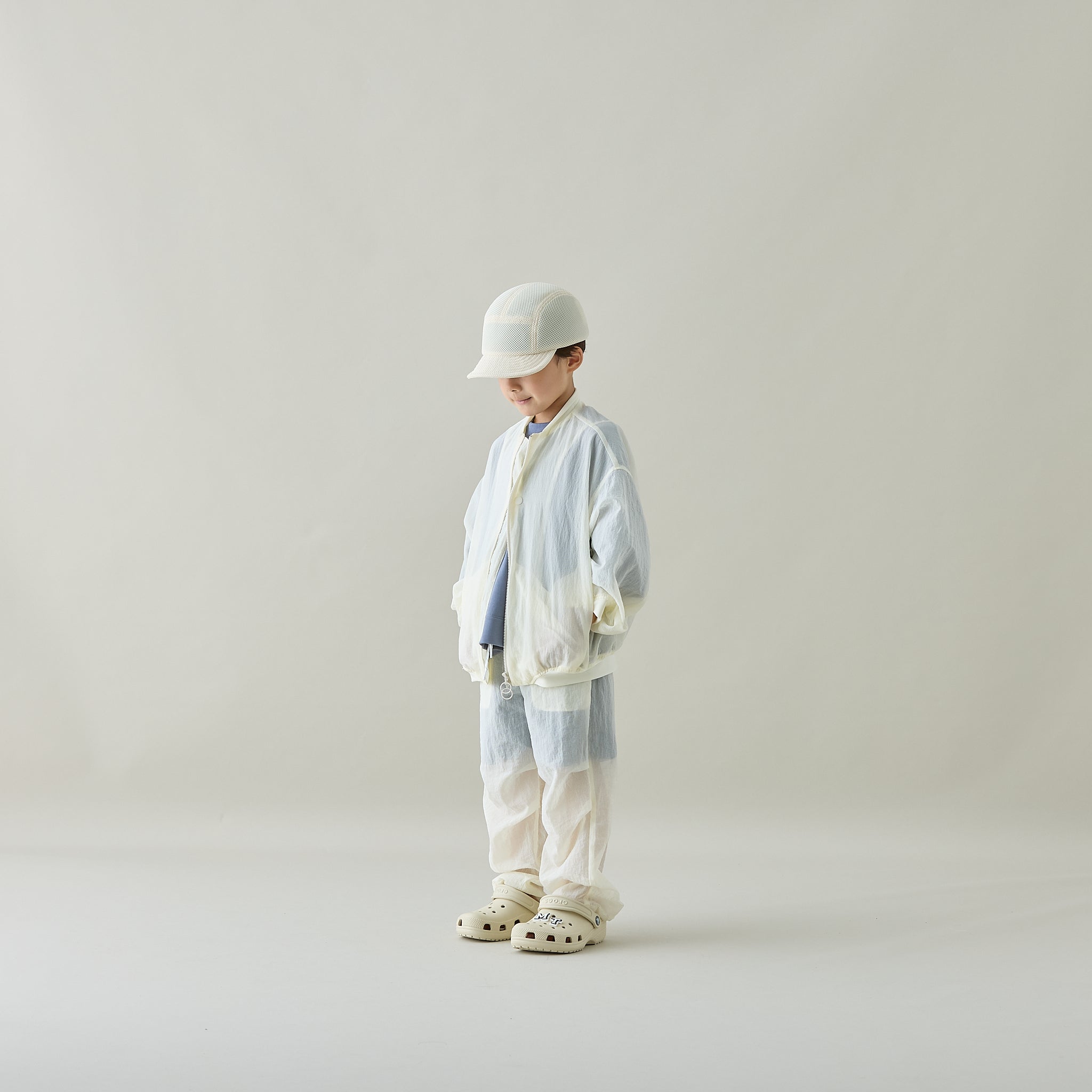 <Moun ten.> mesh wide pants - white