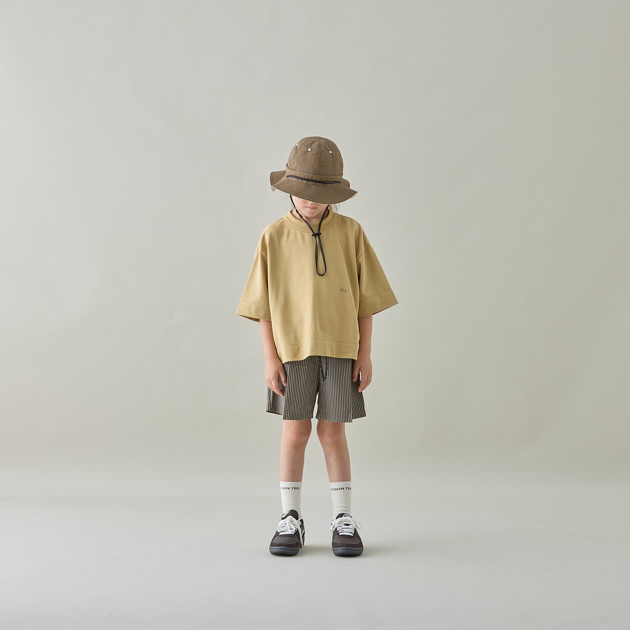 <Moun ten.> reversible adventure hat - mocha x ecru　