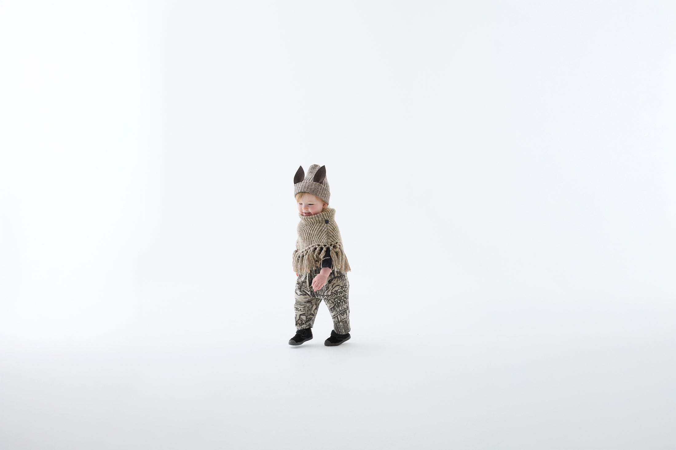<eLfinFolk> Castle town print Suspenders Pants - black　