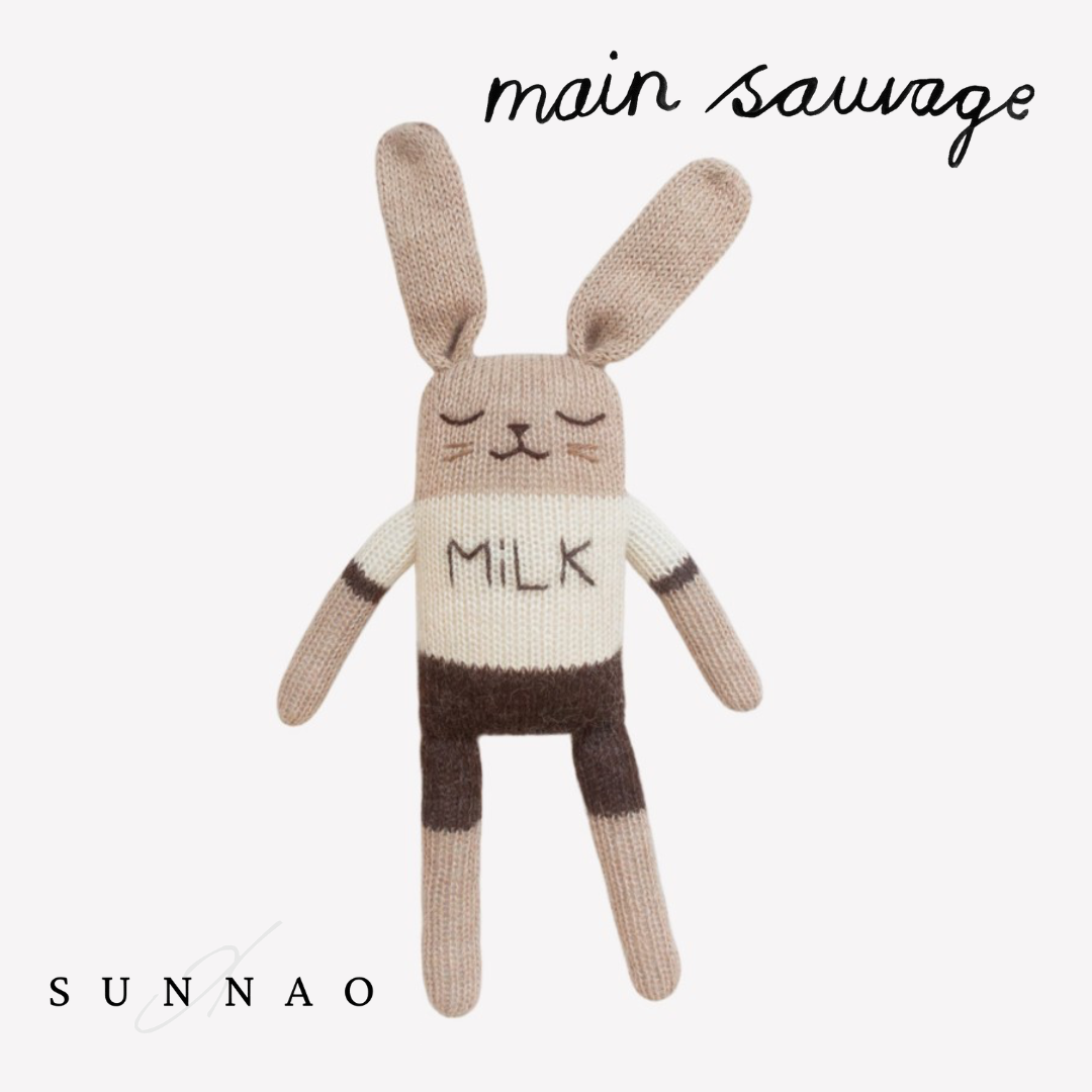 <Main Sauvage>Bunny knit toy - Milk bunny knit toy