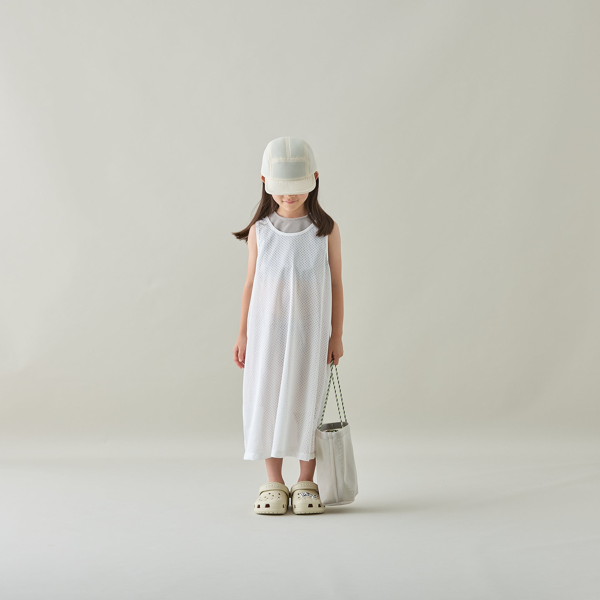 <Moun ten.> mesh tank dress - white