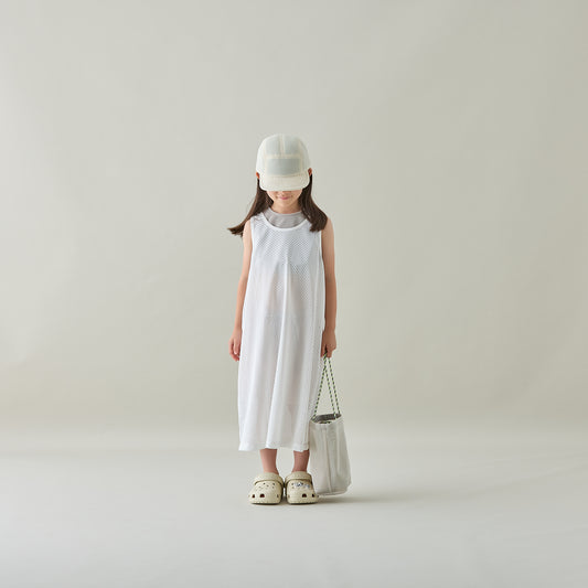<Moun ten.> mesh tank dress - white