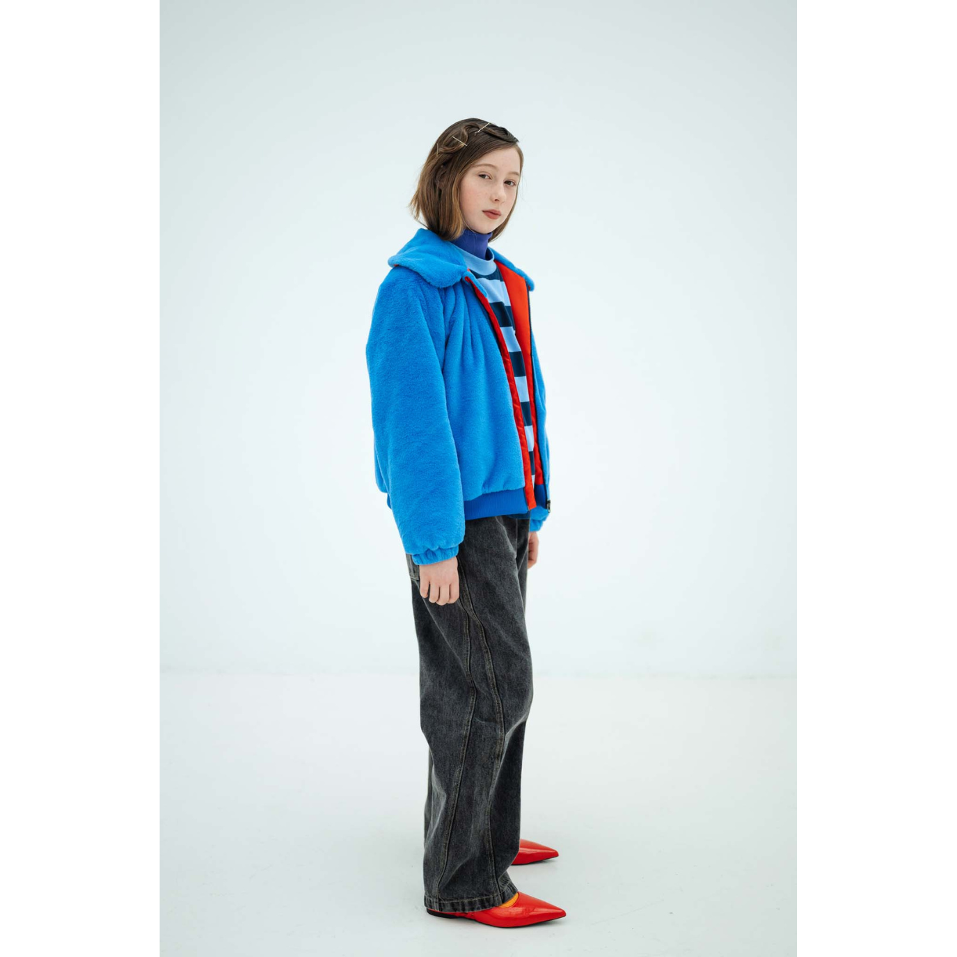 <REPOSE AMS> wide pant - slate grey