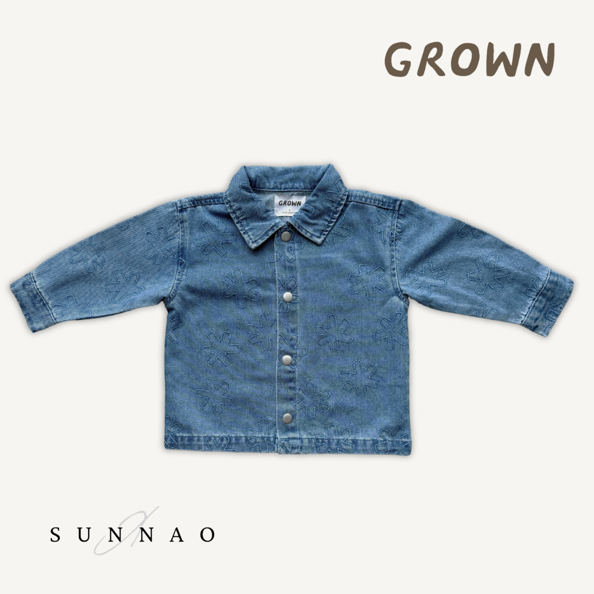 <GROWN> Organic Starlight Embroidery Denim Shirt