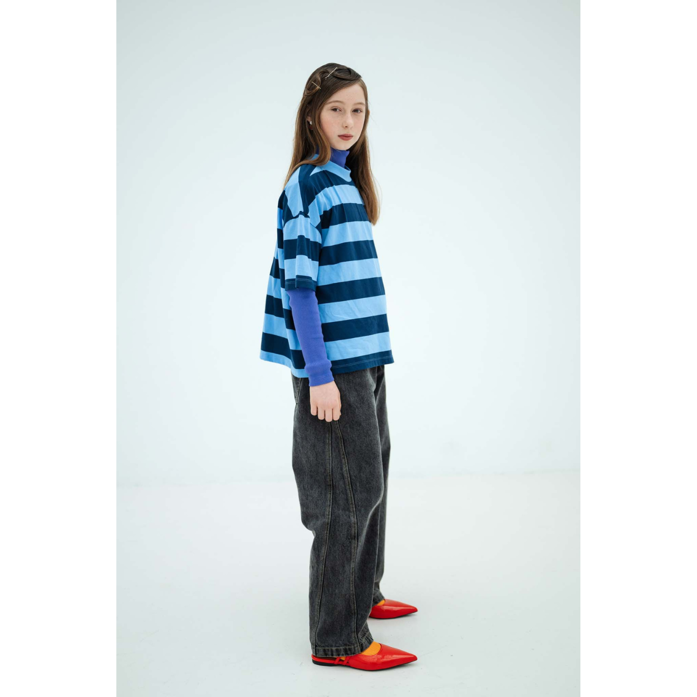 <REPOSE AMS> wide pant - slate grey