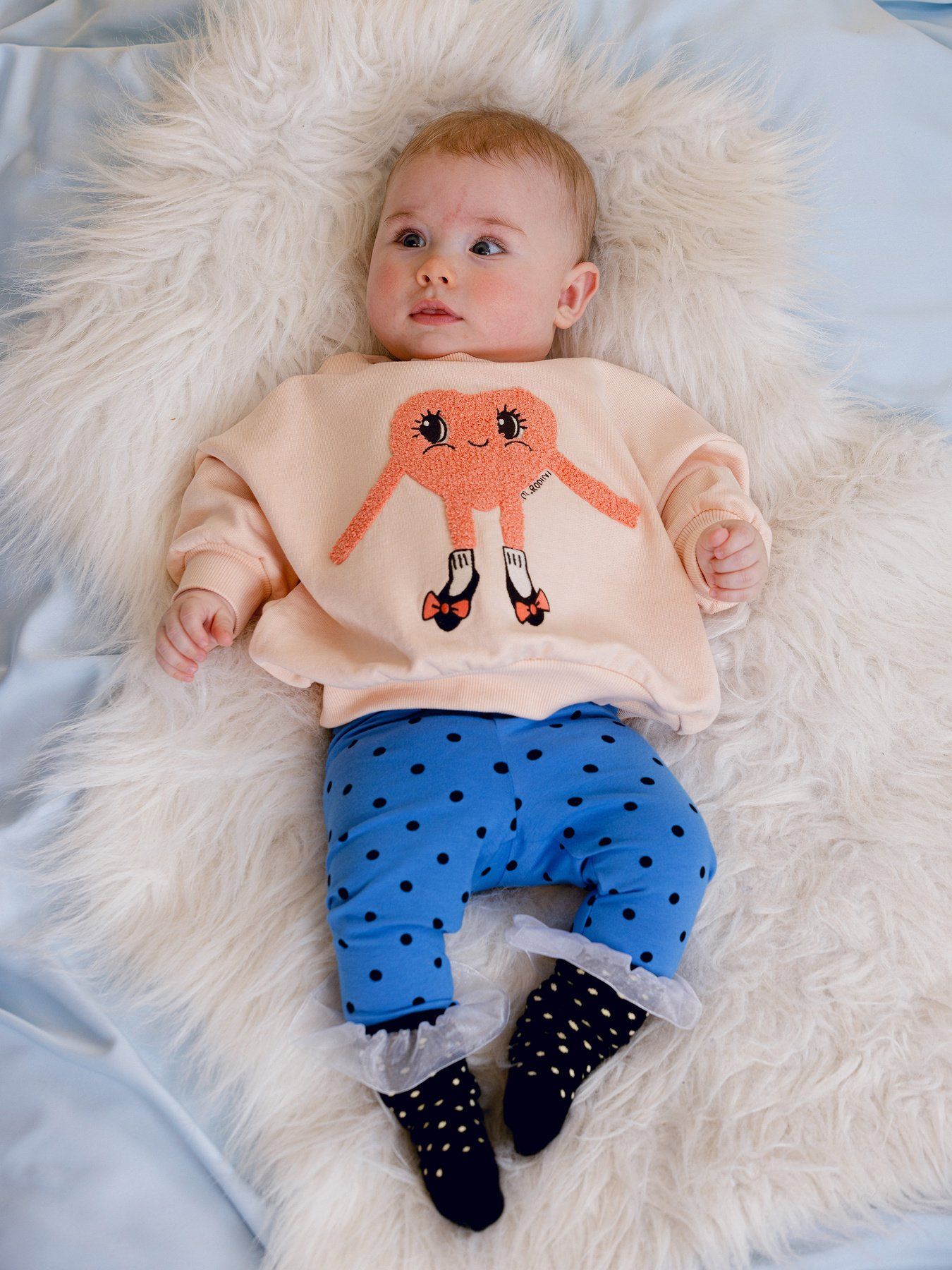 <Mini Rodini>Heart in shoes chenille sweatshirt