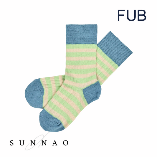 <FUB>Classic Striped Socks WASHED INDIGO/EMERALD（10.5-17.5cm）