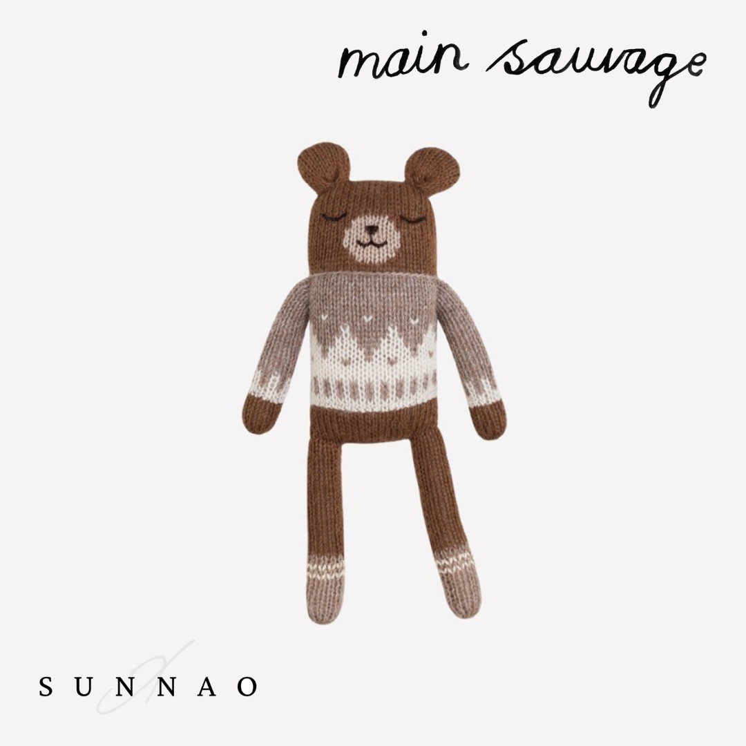 <main sauvage> Teddy knit toy - Oat jacquard sweater</main>