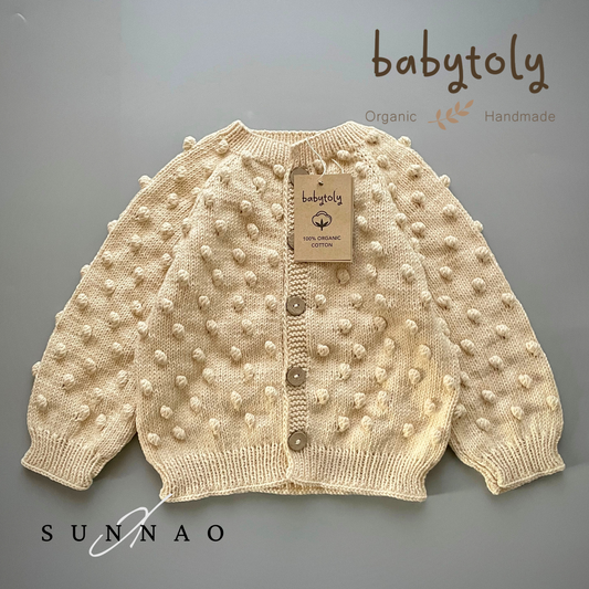 <Babytoly>Popcorn Cardigan - NATURAL