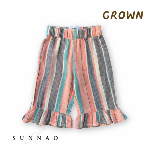 <GROWN>Summer Stripe Cotton Frill Pant（6M-6Y）