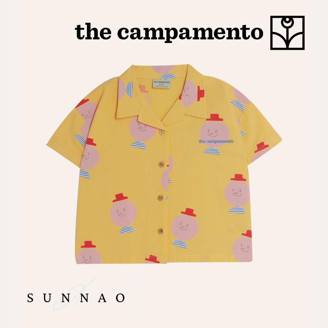 <The Campamento>MR. HAPPY MAN ALLOVER KIDS SHIRT（12M-8Y）