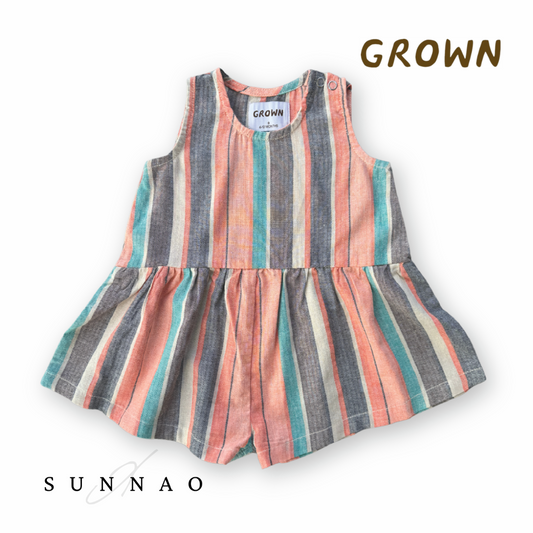 <GROWN>Summer Stripe Cotton Romper（6M-5Y）