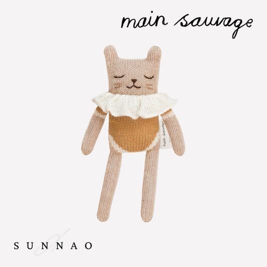 <main sauvage> Kitten knit toy - Ochre bodysuit</main>