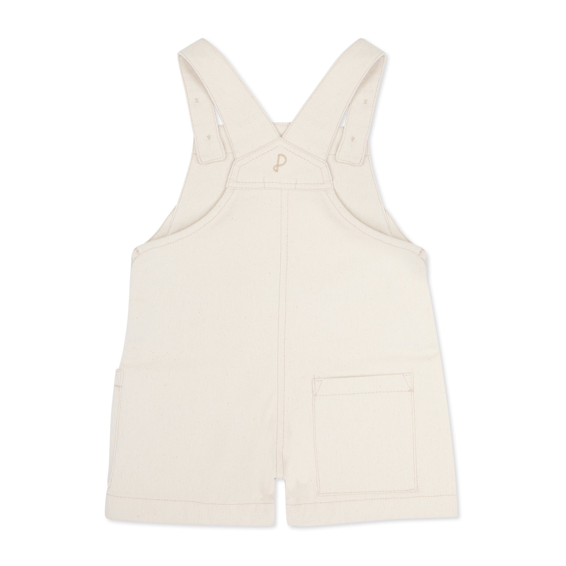 <Phil&Phae>Undyed twill short dungarees - natural（18M-6Y）