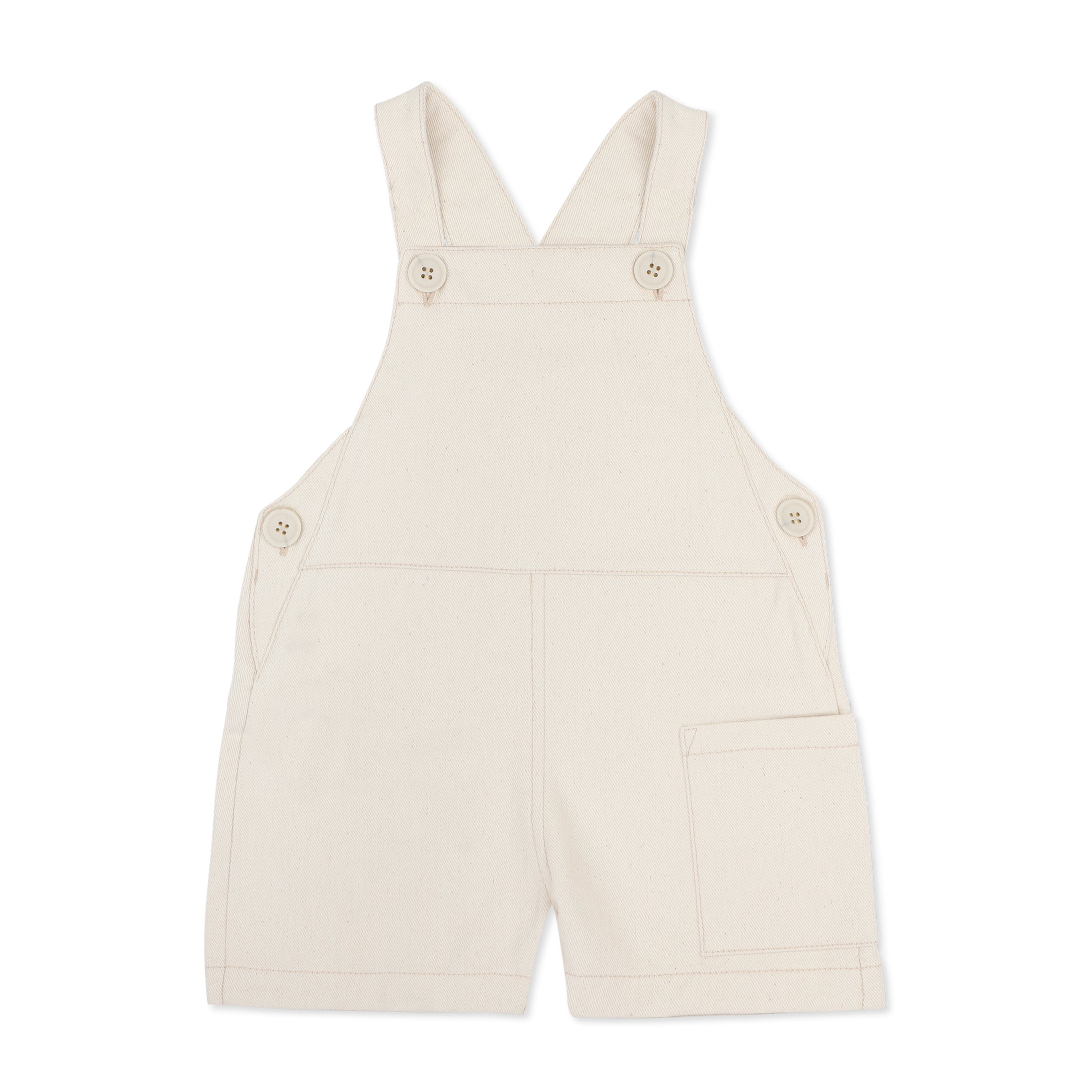 <Phil&Phae>Undyed twill short dungarees - natural（18M-6Y）